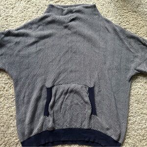Hope & Henry 100% organic cotton mock neck sweater navy